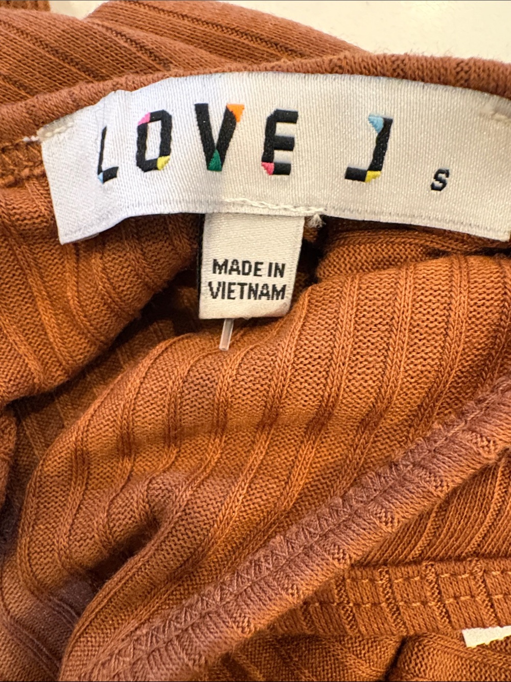 love J Rust-Colored Ribbed Tank Midi Dress - Picture 3 of 3
